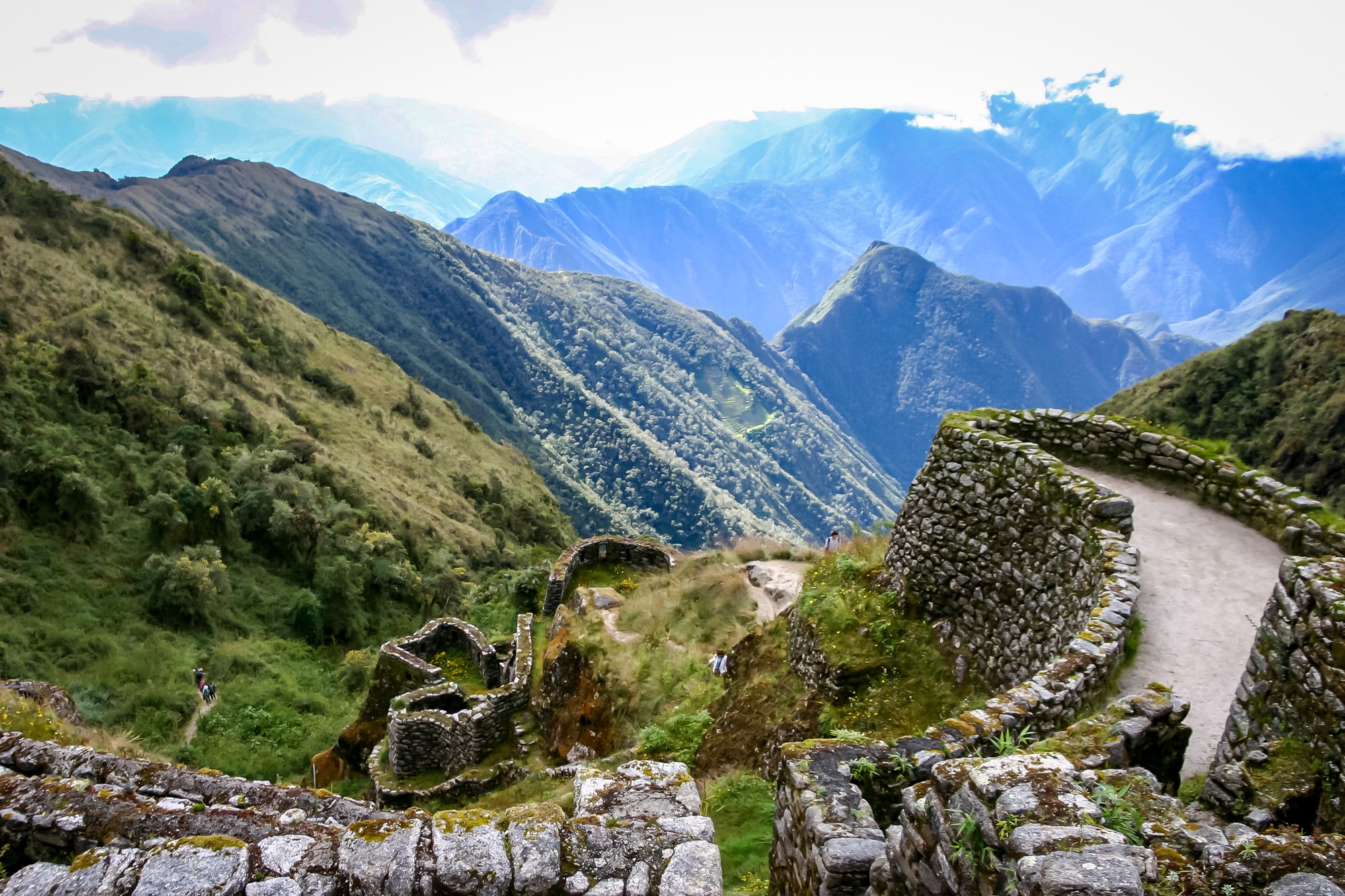 Inca ruins along inca trail