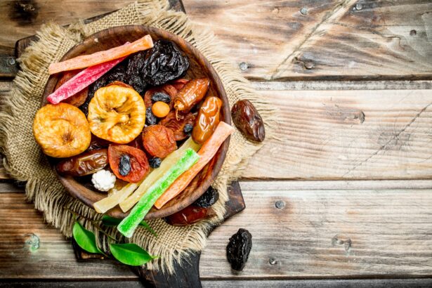 Various dried fruits in bowl.